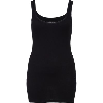 black rib vest top 
