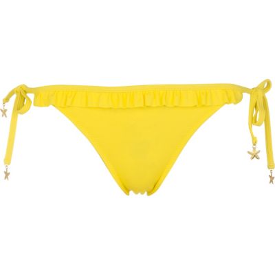 Yellow ruffle bikini briefs
