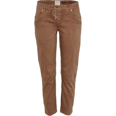 Brown skinny crop jeans