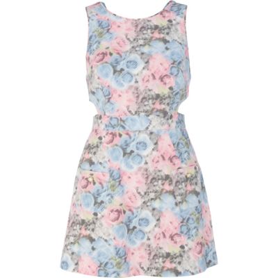 Blue floral pinny dress