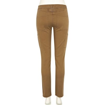 Beige skinny combat trousers