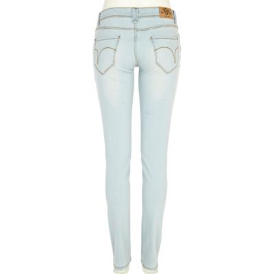 Super pale blue hazel skinny jeans