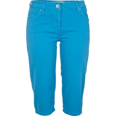 Bright blue pedal pushers