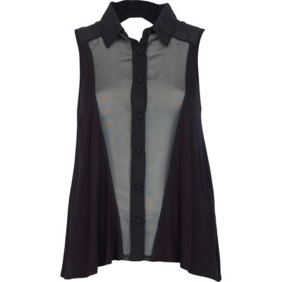 black keyhole back detail shirt