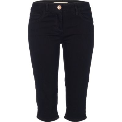 Black super skinny pedal pushers