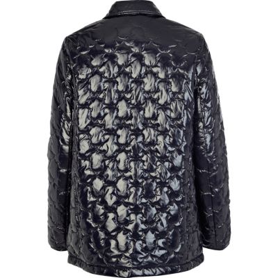 Navy quilted coat