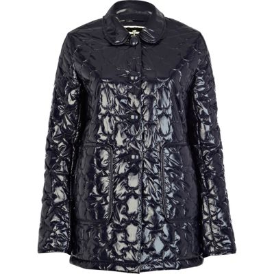navy quilted coat