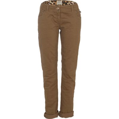 Brown roll leg straight jeans