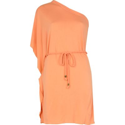 orange one shoulder dress