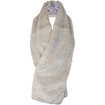 grey faux fur scarf