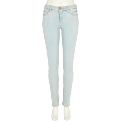 Light blue olive skinny jeans