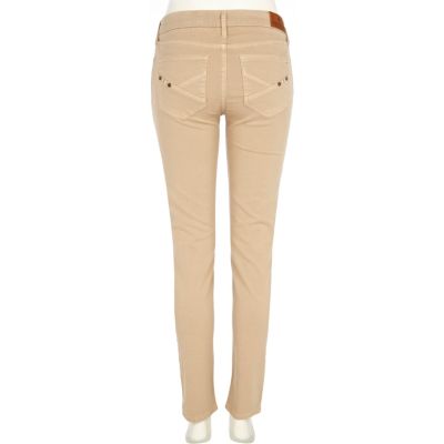Light beige olive super skinny jeans