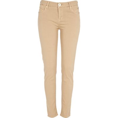 light beige olive super skinny jeans