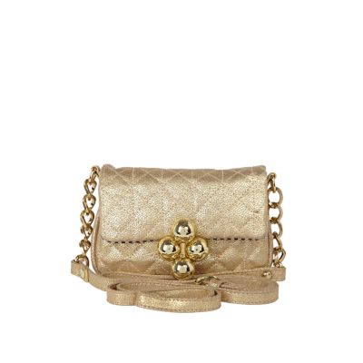 Gold quilted cross body bag