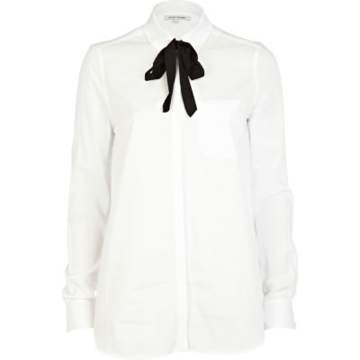 white tie poplin shirt