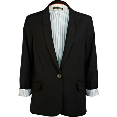 black longline blazer