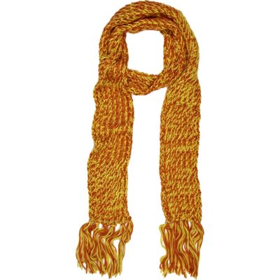 dark orange skinny scarf 