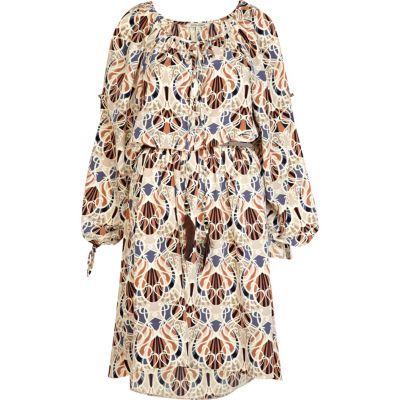 Brown split sleeve dress
