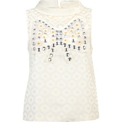 cream design forum embellished bow top