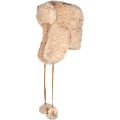 light pink faux fur trapper hat