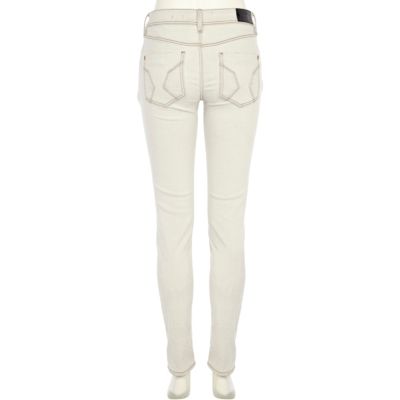 Cream super skinny roll leg jeans
