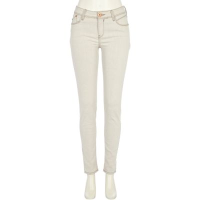 Cream super skinny roll leg jeans