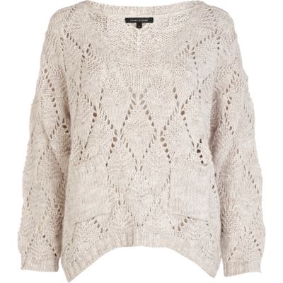 cream stitch pocket jumper