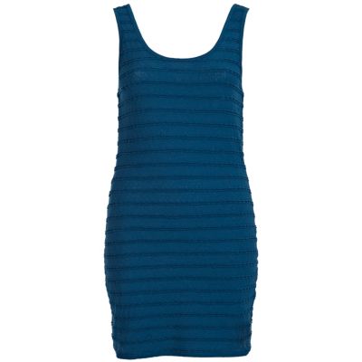 blue frill bodycon dress