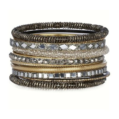 gold sparkle mixed pack of bangles