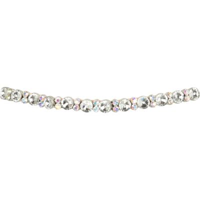 gold tone rainbow gem front skinny waist belt