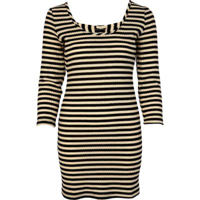 Black stripe chelsea girl bodycon dress
