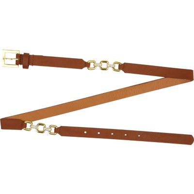 dark beige diamante hinge belt