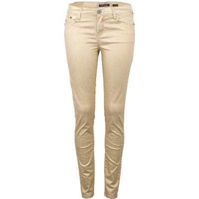 Gold metallic super skinny jeans