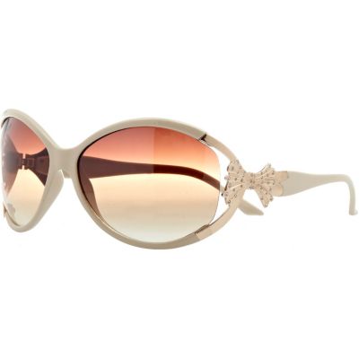 cream bow side sunglasses