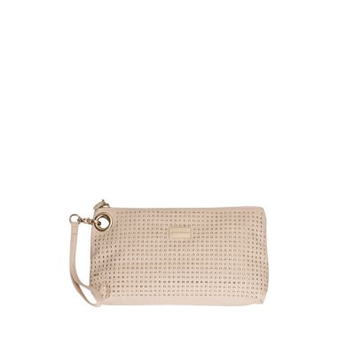 cream studded clutch