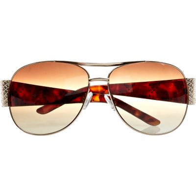 Gold quilt arm sunglasses