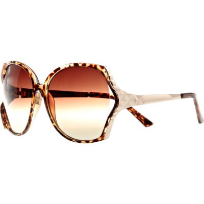 brown print oversized sunglasses