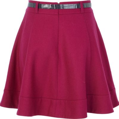 Pink belted circle skirt