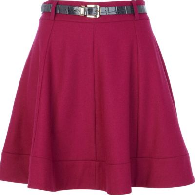Pink belted circle skirt