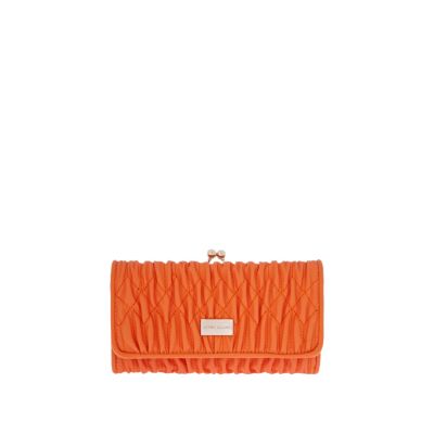 orange smocked purse