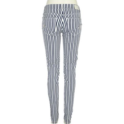 Blue nautical stripe skinny jeans