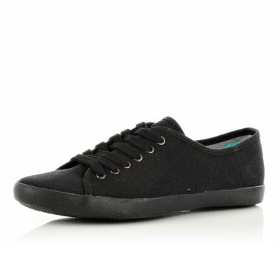 black lace up plimsolls