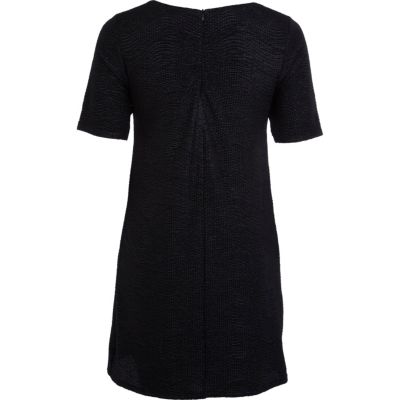 Black metallic a line shift dress