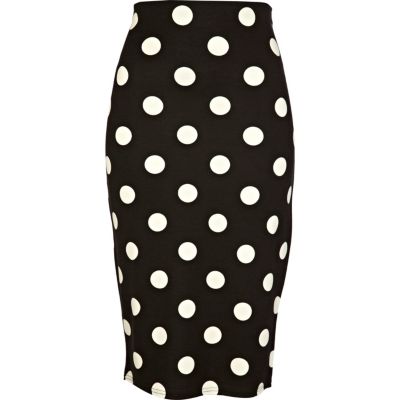 Polka dot outlet pencil skirt