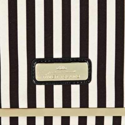 Black stripe clutch bag