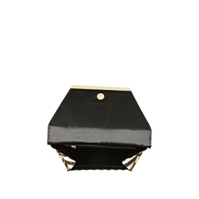 Black stripe clutch bag