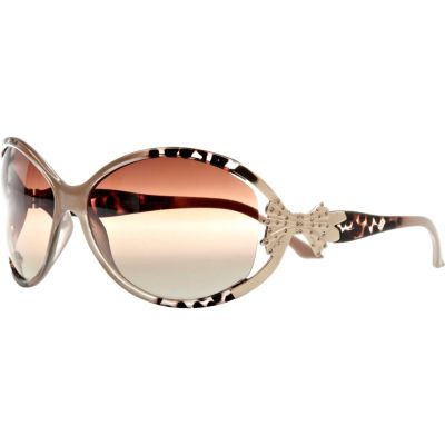 light beige bow side sunglasses