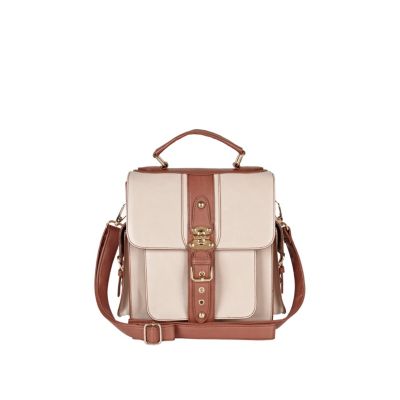 light pink buckle satchel bag
