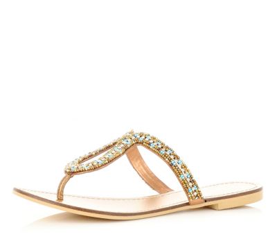 gold beaded sandals