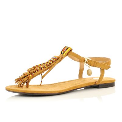 light brown beaded sandals
